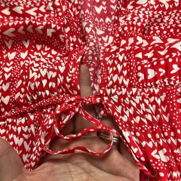 Victoria's Secret Kimono Red White Heart Cover Up Beach Lounge Boho OSFM - Picture 15 of 16